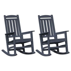 vidaXL Rocking Chair 2 pcs Navy Polyethylene