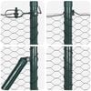 vidaXL Fence Post Grey 50 x 0.4 m (25 mm mesh) Steel and PVC