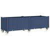 vidaXL Garden Planter with Wheels Blue Grey 160x50x54 cm PP
