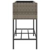 vidaXL Garden Planter with Shelf Grey Poly Rattan