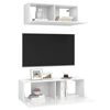 vidaXL 2 Piece TV Cabinet Set High Gloss White Engineered Wood