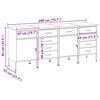 vidaXL Work Cabinet with Drawer 4 pcs Red and Grey 200 x 55 x 85 cm