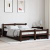 vidaXL Bed Frame without Mattress Dark Brown Solid Pinewood 140x200 cm (322085+2x321988)