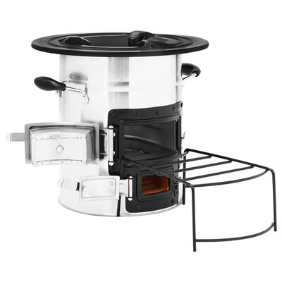 vidaXL Camping Wood Stove Silver 51.5x35x30.5 cm Stainless Steel |  vidaXL.co.uk