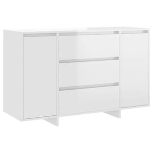 vidaXL Sideboard with 3 Drawers High Gloss White 120x41x75 cm Engineered Wood