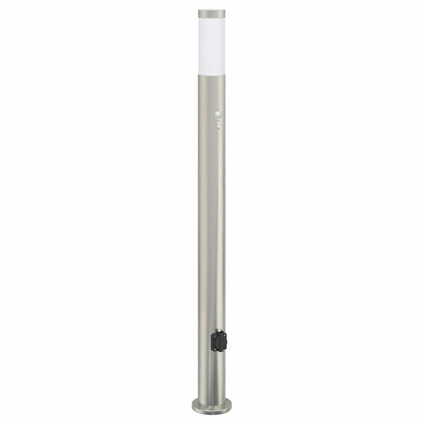 vidaXL Bollard Light with Sensor&Outlet 110 cm Stainless Steel IP44