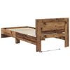 vidaXL Bed Frame with Headboard Old Wood 90 x 200 cm Engineered Wood
