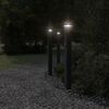 vidaXL Outdoor Floor Lamps with Outlet 3pcs Black 110 cm Aluminium
