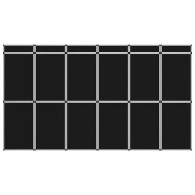 vidaXL 18-Panel Folding Exhibition Display Wall 362x200 cm Black