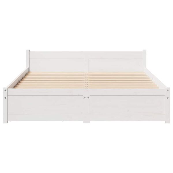 vidaXL Bed Frame without Mattress White 140x190 cm Solid Wood Pine