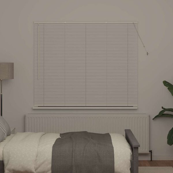 vidaXL Window Blind with Curtains Manual White Aluminium