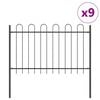vidaXL Garden Fence 9 pcs Grey 15.3 x 0.8 m Powder-coated Steel