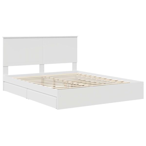 vidaXL Storage Bed with Headboard White 160 x 200 cm Engineered Wood
