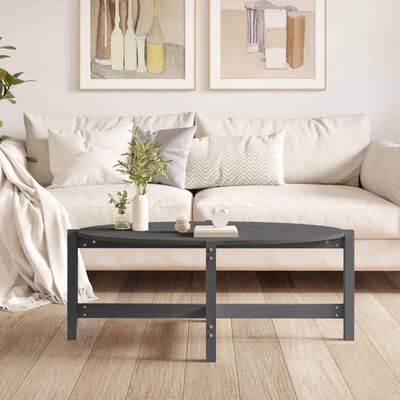 vidaXL Coffee Table Grey 118x63x45 cm Solid Wood Pine