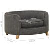 vidaXL Dog Sofa Grey 69x69x36 cm Plush