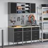 vidaXL Work Cabinet with Drawer 7 pcs Black Engineered Wood and Steel