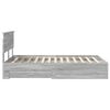 vidaXL Bed Frame with Drawer Grey Sonoma 120 x 190 cm Engineered Wood