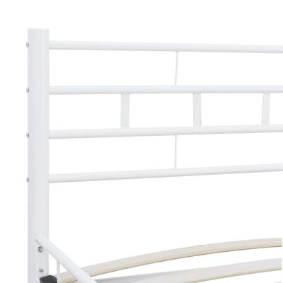 vidaXL Bed Frame White Metal 180x200 cm Super King