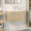 vidaXL Bathroom Sink Cabinet with Built-in Basin Sonoma Oak