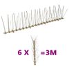 vidaXL 5-row Plastic Bird & Pigeon Spikes Set of 6 3 m