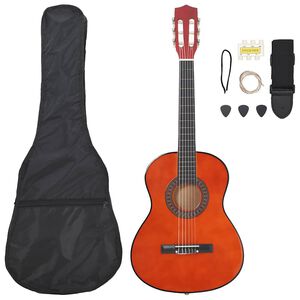vidaXL 8 Piece Classical Guitar Beginner Set 3/4 36"
