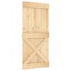 vidaXL Sliding Door NARVIK Natural and Black 95 x 210 cm (213.5 cm)