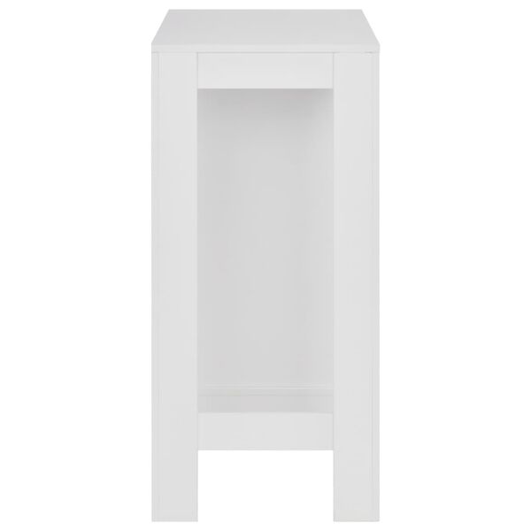 vidaXL Bar Table with Shelf White 110x50x103 cm