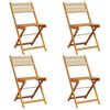 vidaXL Folding Chairs 4 pcs Beige Solid Wood Acacia