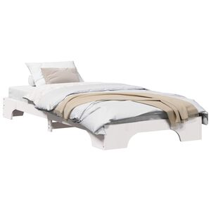 vidaXL Bed Frame White 90 x 190 cm Solid Pine Wood