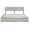 vidaXL Bed Frame with Drawer Grey Sonoma 200 x 200 cm Engineered Wood