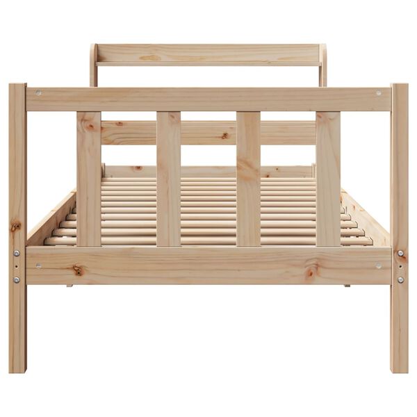vidaXL Bed Frame without Mattress 90x190 cm Single Solid Wood Pine