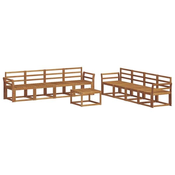 vidaXL Outdoor Sofa Set 9 pcs Natural Solid Acacia Wood