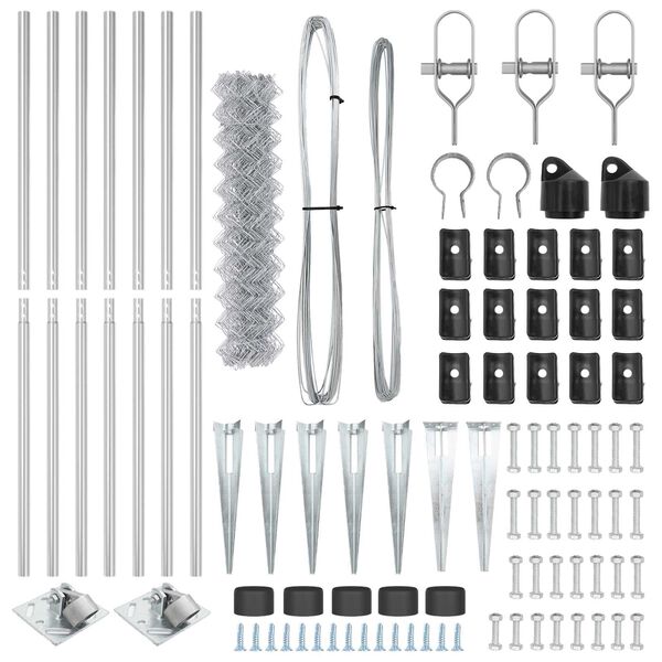 vidaXL Fence Post Silver 10 x 1.4 m (60 x 60 mm mesh) Steel