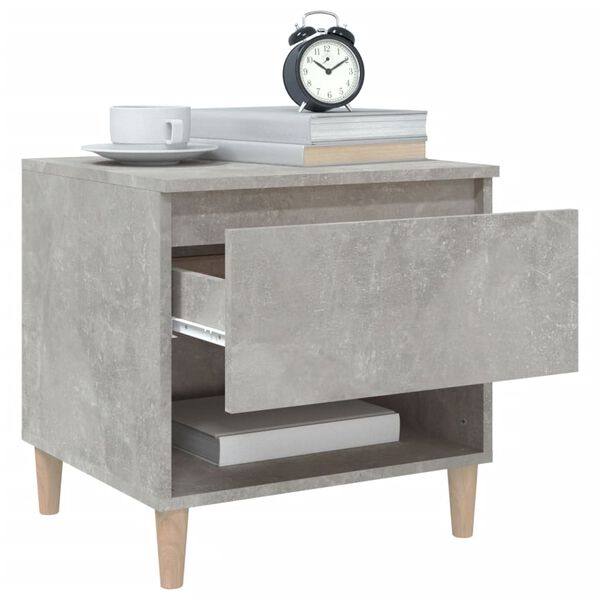 vidaXL Bedside Tables 2 pcs Concrete Grey 50x46x50 Engineered Wood