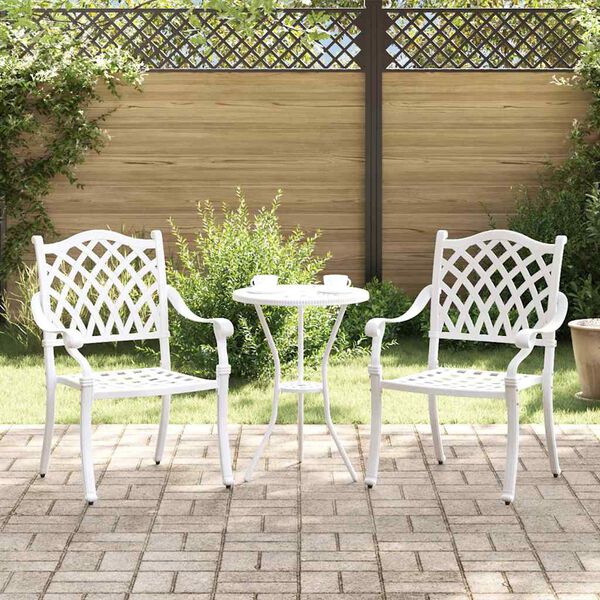 vidaXL Garden Chair 2 pcs White 56 x 55 x 92.5cm Aluminium