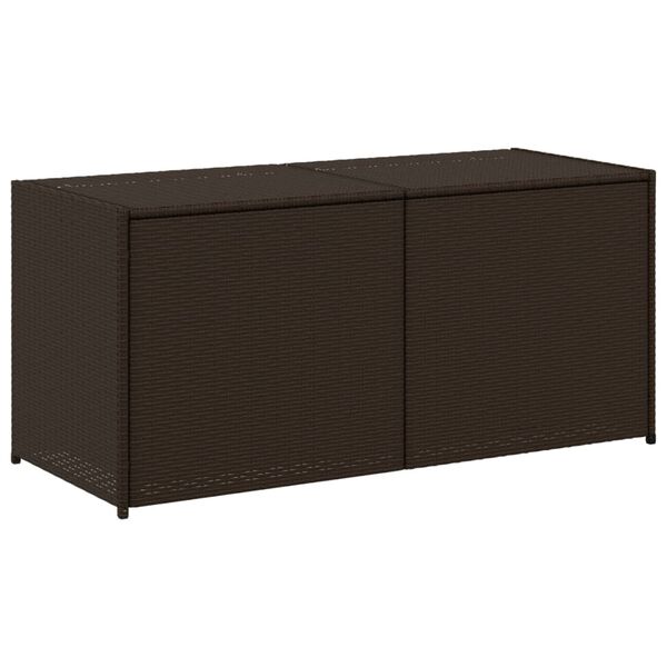 vidaXL Garden Storage Box Brown 283L Poly Rattan