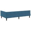 vidaXL Corner Bed Frame with Headboard Blue 100 cm x 200 cm Velvet