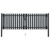 vidaXL Double Door Fence Gate Steel 300x75 cm Anthracite