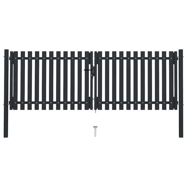 vidaXL Double Door Fence Gate Steel 300x75 cm Anthracite