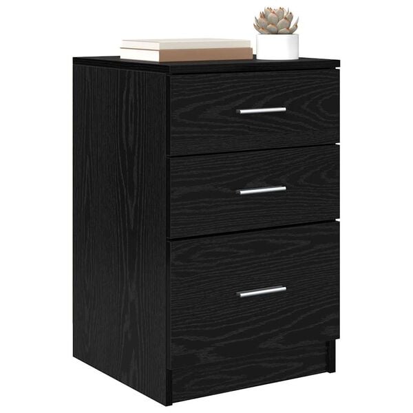 vidaXL Bedside Cabinet Black Oak 40 x 40 x 63 cm Engineered Wood