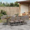 vidaXL Garden Dining Set 11 pcs Grey Poly Rattan