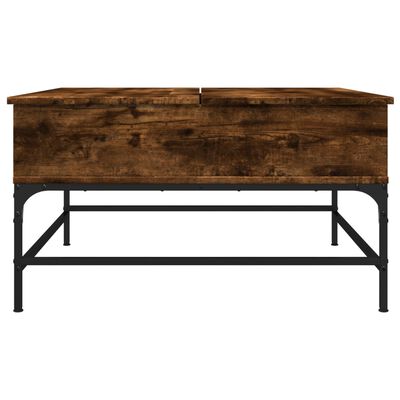 vidaXL Coffee Table Smoked Oak 80x80x45 cm Engineered Wood and Metal