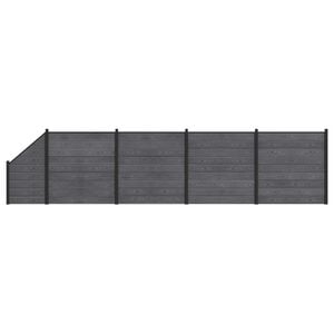 vidaXL Fence Set 5 pcs 792 x 186 cm WPC and Aluminium Grey
