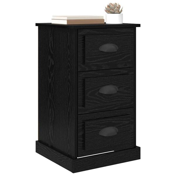 vidaXL Bedside Cabinet Black Oak 39 x 39 x 67.5 cm Engineered Wood