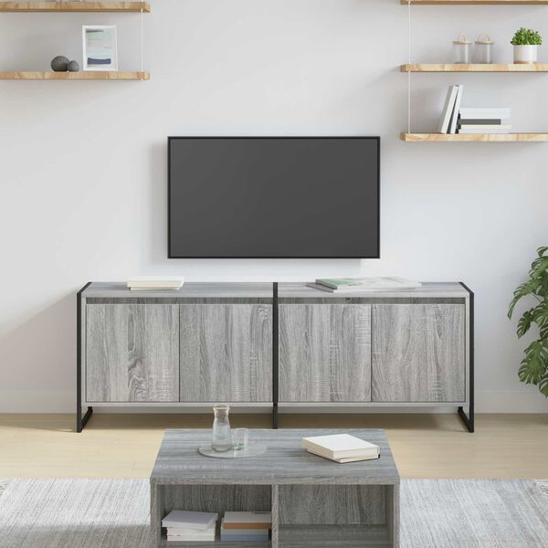 vidaXL TV Cabinet Grey Sonoma 140 x 36 x 49.5 cm Engineered Wood