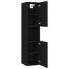 vidaXL Bathroom Furniture Set Black Engineered Wood