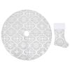 vidaXL Christmas Tree Skirt | White | Polyester | Large | Foldable