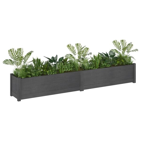 vidaXL Garden Planters 2 pcs Grey 200x31x31 cm Solid Pinewood