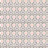 Noordwand Wallpaper Good Vibes Hexagon Pattern Pink and Purple