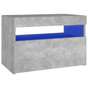 vidaXL Bedside Cabinet & LED Lights Concrete Grey 60x35x40 cm